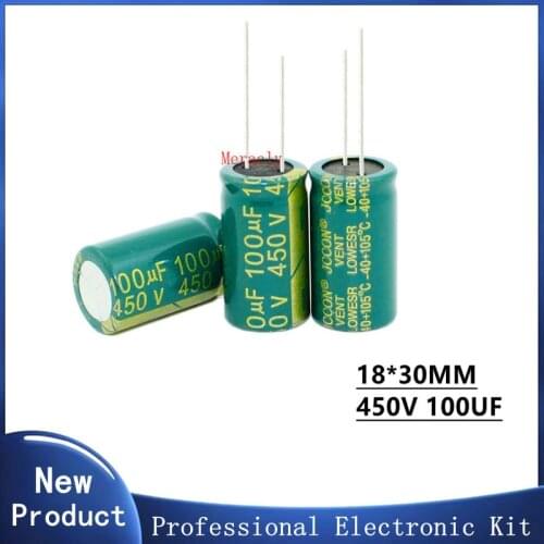 450V 100UF 20% High frequency and low impedance in-line aluminum electrolytic capacitors long life Brand new authentic