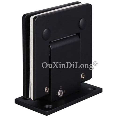 1PCS Matte Black 90 Degree Hinges Glass Door Hydraulic Buffer Automatic Closing Door Bathroom Clamp Hinge GF477