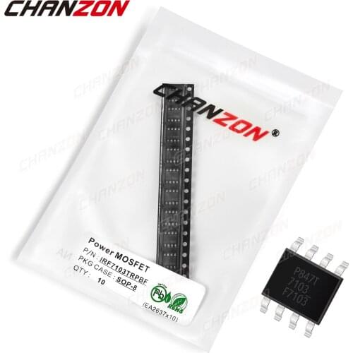 10Pcs IRF7103TRPBF SOP-8 Power Mosfet Transistor Bipolar Junction BJT Powerful Triode Tube Fets SMD 3A 50V Integrated Circuits
