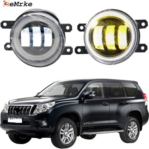 2x Full Led Angel Eye DRL Daylight for Toyota Land Cruiser Prado 150 J150 2009-2013 Anti Fog Lights Cut Lens Car Accessories