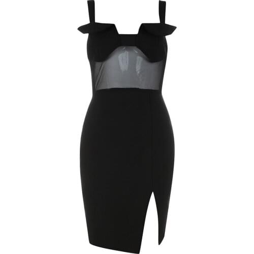 2021 Women Lace Bodycon Bandage Dress New Summer Sexy Spaghetti Strap Sleeveless Club Celebrity Party Lady Mini Dress