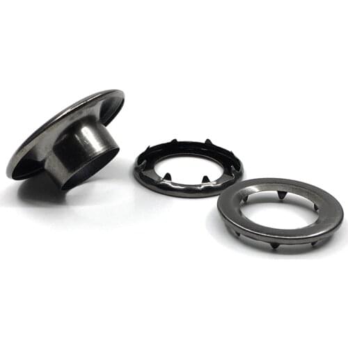 30 sets Eyelets Outer 32mm*inner 16mm*height 10mm Black and thick material metal holes Tent fabric rope through hole