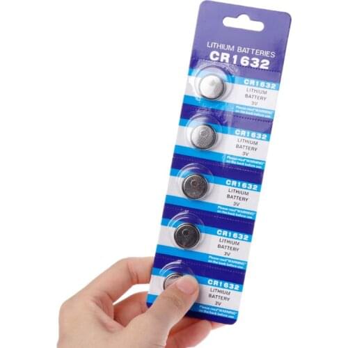 5PCS Button Battery CR1632 Lithium Coin Cell Batteries 3V LM1632 BR1632 ECR1632 CR 1632 Electronic Watch Toy Remote G6DD