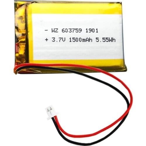 603759-1500 mAh mobile power lithium battery light polymer battery rechargeable battery 3.7v battery