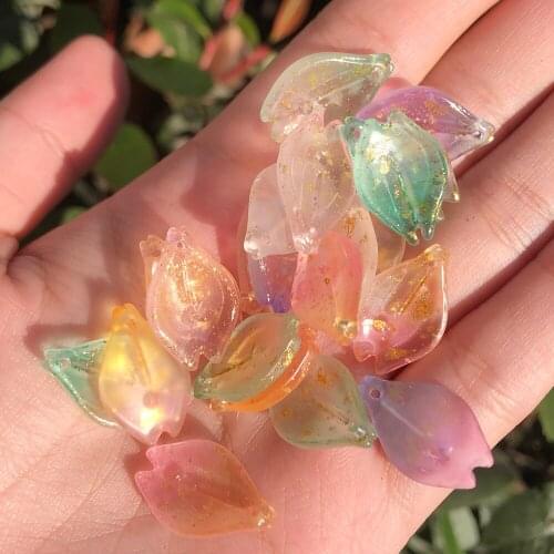 AB Colors Lily Petals Czech Lampwork Crystal Glass Spacer Beads For Jewelry Making Diy Needlework Bracelet Hairpin 20/40pcs