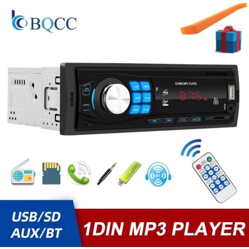 Autoradio Single 1Din Car Stereo MP3 Player In Dash Head Unit Bluetooth Car FM Radio Music USB/SD AUX IN Charging Handfree