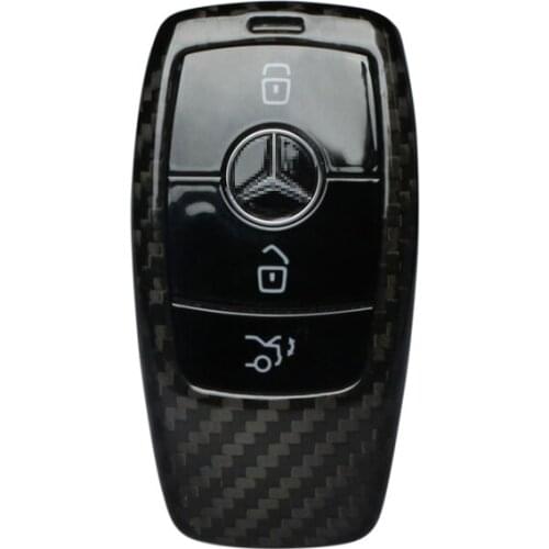 QHCP Car Key Cover Automobiles Remote Control Smart Key Shell Case For Mercedes Benz 2016 New E class E200L E300L Carbon Fiber