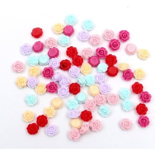 100Pcs Resin Flowers For Nail Art Rhinestones Decorations Crafts Flatback Cabochon Embellishments For Scrapbooking Accessories