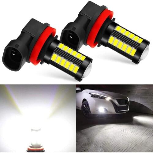 H11 LED Fog Light H8 H16 LED Bulb H10 9145 HB4 9006 LED Fog Lamp 6000k White 33-led 5730 Chipsets 1200lm