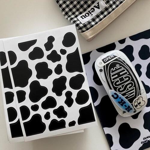 Ins wind black and white cow pattern markings stickers AirPods mobile phone computer decoration material stickers