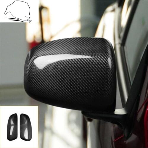 2PCS For Mitsubishi Lancer Carbon Fiber Rearview Mirror Cover Caps Paste On Evolution 10th EVO X 2008-2010 Trim Car Accessories