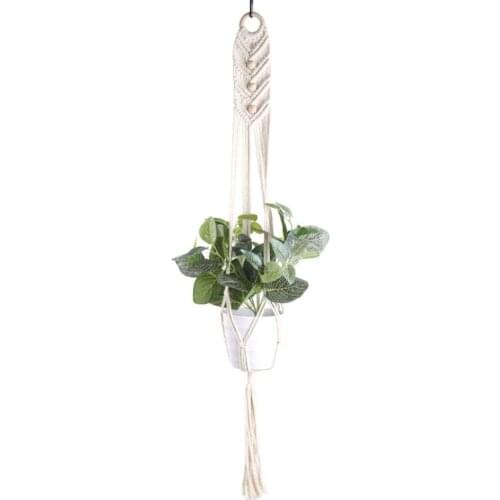 1PC Hanging Baskets Flowerpot Plant Holder Pot Macrame Plant Hanger Planter Basket 100cm Rope Braided Craft Vintage Decor
