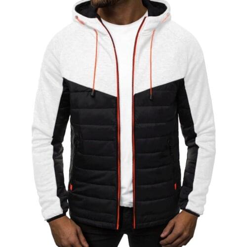 Fashion Patchwork Hoodies Sweatshirt Men Zipper Hoody Coat Autumn Hooded Sweatshirts Streetwear Casual Sportswear Jackets MY239