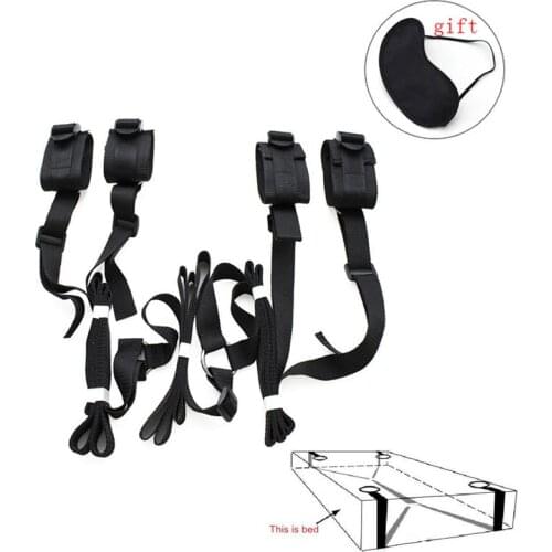 Under the Bed Restraint System Temptation Kits,Binding Strap,Hand Cuffs Ankle Cuff BDSM Bondage Sexy Lingerie Set Adult Sex Toys