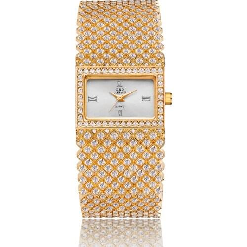 2019 New ladies watch Rhinestone Bracelet Wristwatch Women Fashion Watches Ladies Alloy Analog Quartz Wristwatches