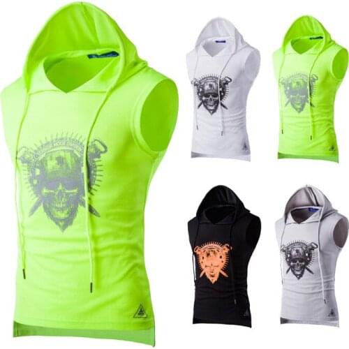 2021 New Mens Fitness Sleeveless Vest Cotton Muscle Gymstringer Print Tank Tops