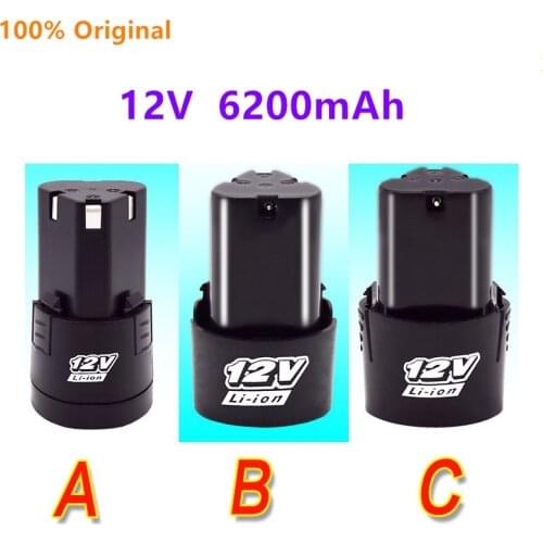 New High Capacity 12V 6200mAh Universal Rechargeable Battery For Power Tools Electric Screwdriver Electric drill Li-ion Battery