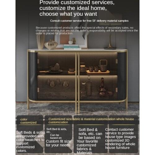Dining cabinet American modern minimalist tea cabinet storage storage cabinet Italian marble preparation cabinet