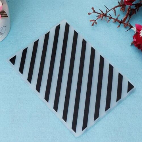 Plastic Embossing Folder Template For DIY Scrapbook Photo Album Card Paper Craft Diagonal Stripes E56C