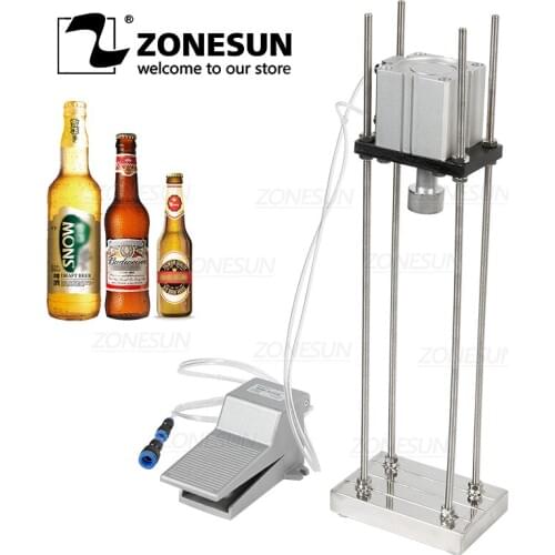 ZONESUN Pneumatic Beer Capping Machine Semi-automatic Cap Sealing Machine Manual Bottle Capper Commercial Bar Brewery