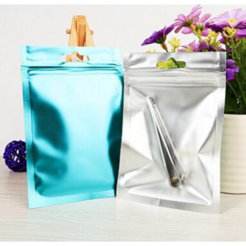 Portable Zip Lock Aluminum Foil Food Packaging Bag Flat Bottom Metallic Mylar Ziplock Package Bags