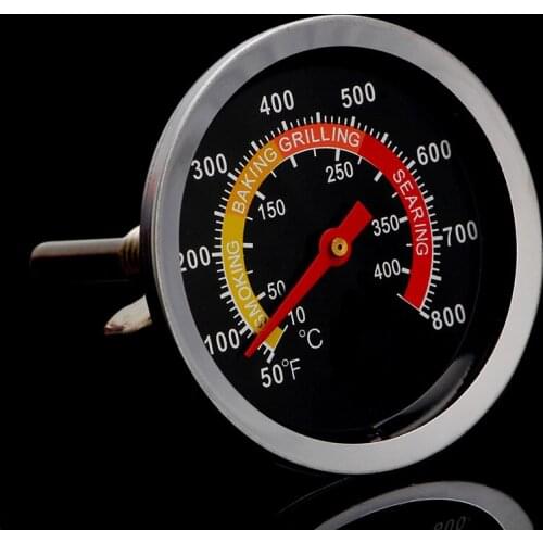 Stainless Steel Barbecue BBQ Smoker Grill Thermometer Temperature Gauge 10-400