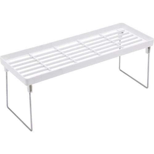 Adjustable Kitchen Storage Rack Metal Cupboard Storage Shelf Non-Skid Spice Rack Single Layer Kitchenware Organizer Saving Space