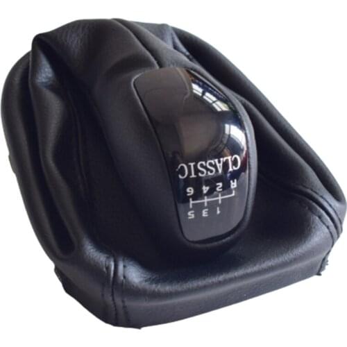 X7AE Gearshift Lever Knob Stick Shifter Leather Gaitor Boot Dustproof Cover for Mercedes Bens C-Class W203 S203 5 6 Speed