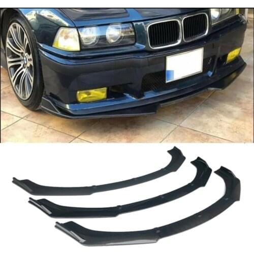 3 Pieces Front Bumper Lip Spoiler For BMW E36 M3 spoiler 1990-2000 BMW M3 series Bumper Canard Lip Splitter Front lip
