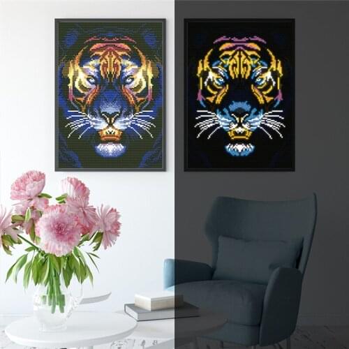 Glowing in the dark diamond painting special-shaped diamond embroidery Animals Tiger surprise gifts for kits Home Decoration