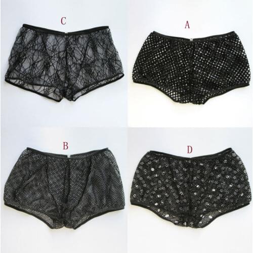 Sexy Mens Trunks C-thru Net Spider Net boxer trunks G4229
