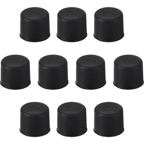 Uxcell 10pcs RCA Female Connector Socket Jack Plug Protector Cap Cover Black for DVD Amplifier AV Receiver Dust Proof