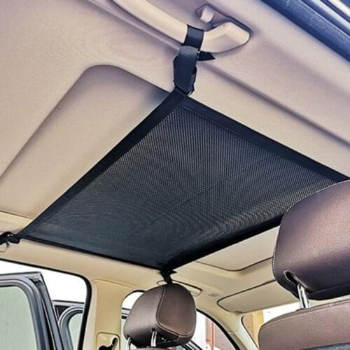 SUV Ceiling Cargo Net Pocket Car Roof Long Trip Storage Bag Tent Putting Access D7YA