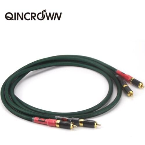 QINCROWN Hifi high quality 4N OFC 2RCA male to male audio cable