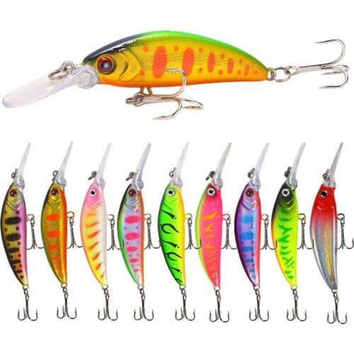 1pcs Minnow 6g / 7cm Longmouth Lure Bait Fishing lures Ocean Boat 3D Eyes Plastic Hard Jerkbait Fish Leurre Peche Fishing Tools