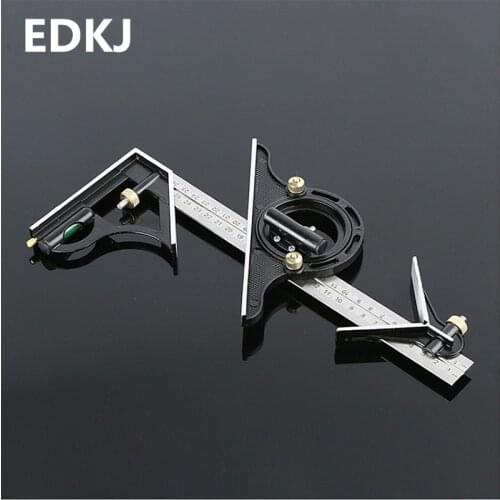 1pcs stainless steel multi-function combination angle ruler 300/600mm active right angle ruler woodworking angle ruler