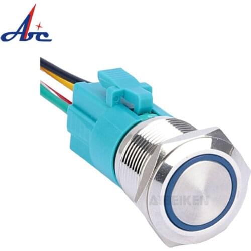 16mm Waterproof Metal Push Button Switch With LED Illuminated 3V 5V 6V 12V 24V 36V 48V 110V 220V RED BLUE GREEN ORANGE