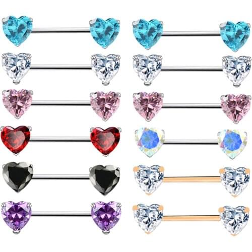 2 pcs/lot Clear Bijoux Heart Nipple Ring Nipple Piercing Mamilo Sexy Women Nipple Rings Cover Pircing Stainless Steel Jewelry