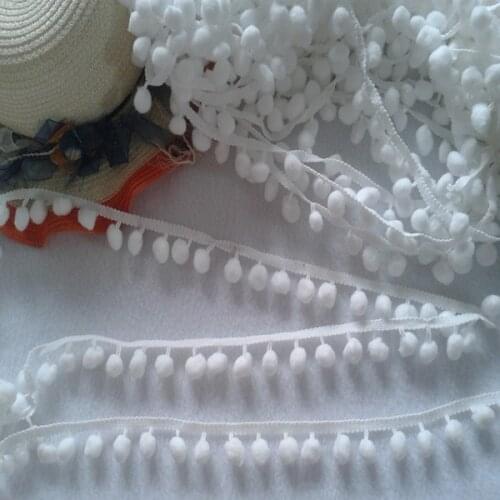 20 Yards white Tiny Pom Pom Trim (pom size 10mm), Mini Pom Trim, white Pompom trim, Tiny ball lace ribbon