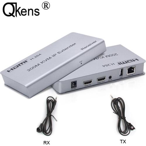200M HDMI KVM IP Extender 120m Via RJ45 Cat5e Cat6 Ethernet Cable One Transmitter To Multi Receivers Support USB Keyboard Mouse