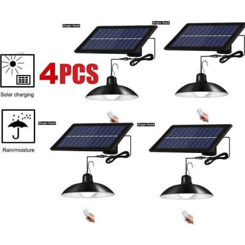 4pcs remote 30 led 2 head Retro Lampshade style solar chandelier switch and 3m cable for outdoor indoor porch balcony outdoor in