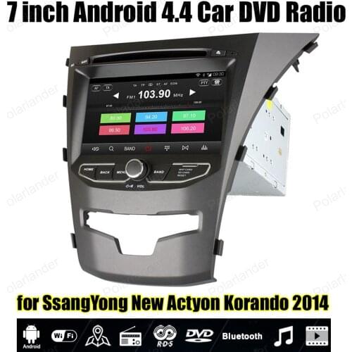 Android4.4 Car DVD Quad Core radio For S/sangYong New Ac/tyon Ko/rando 2014 Support BT 3G WiFi OBDII TPMS GPS Mirror Link
