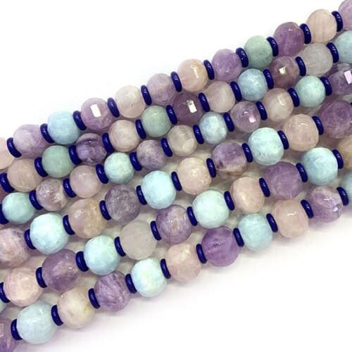 7x9mm/9x11mm Natural Amethysts Morgan Aquamarines Rondelle Faceted DIY Loose Beads For Jewelry Making beads Accessories 15
