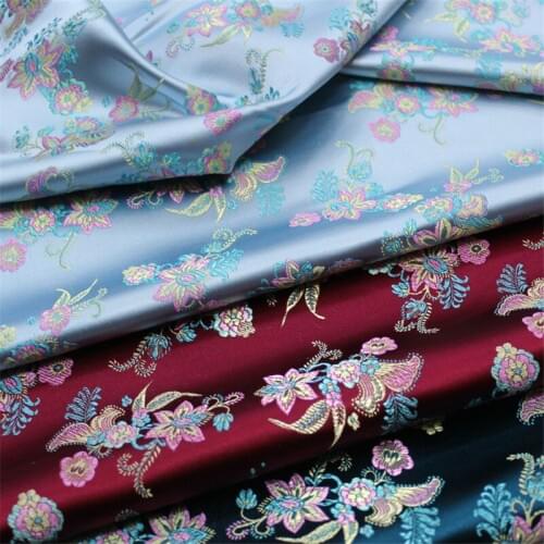 C1040 Autumn Chinese Style Women/Men Jackets Flowers Brocade Jacquard Fabric Silky Clothing/Pillow Case/DIY Sewing Materials