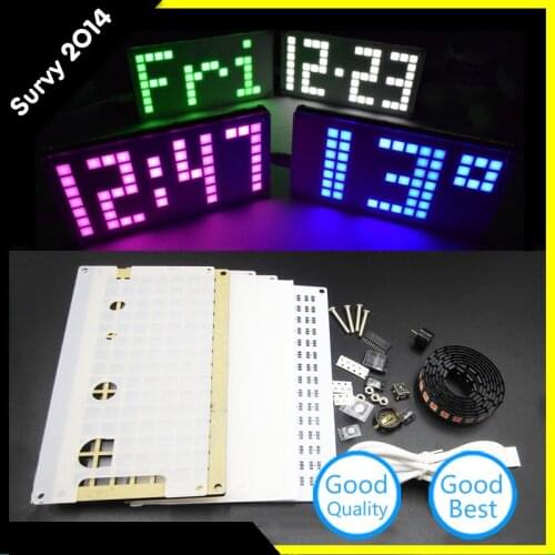 DIY DS3231 Touch Key Control Brightness Adjustable Big Size Dot Matrix Alarm Clock electronic diy Kit