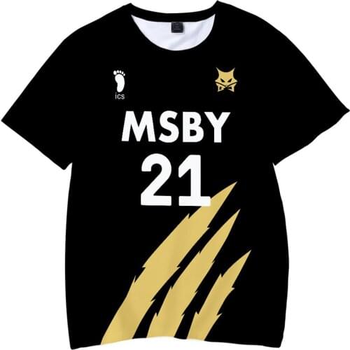 Anime Haikyuu T Shirt 3D Print Tops MSBY Black Jackal Sport Casual Men Women Streetwear Fashion Children T Shirt Clothing