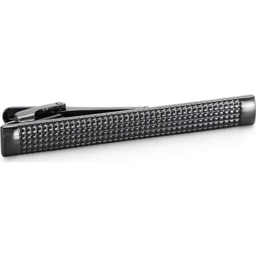 Hot Selling Business Square Black necktie clip For Mens Brand Jewelry High Quality Classic Carve tie clip Relojes gemelos