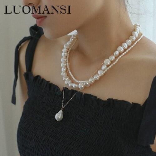 Женские ожерелья из жемчуга Luomansi China At AliExpress