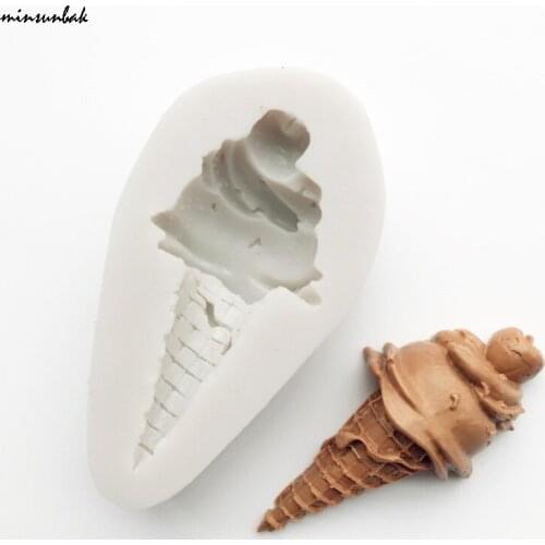 Minsunbak Mini Ice Cream, Chocolate Shape Silicone Mold Fondant Cake Baking Utensils