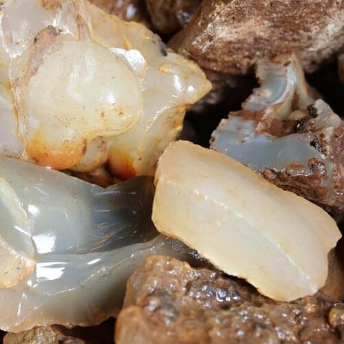 Natural 5A Ice Agate Rough Ice Transparent Chalcedony Gemstone Irregular Rough Crystal Stone Quartz Specimen Minerals Healing